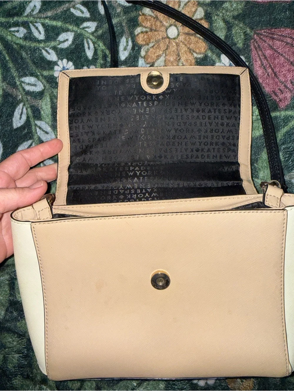 kate spade Black, Nude & Cream Colorblock Crossbody Satchel